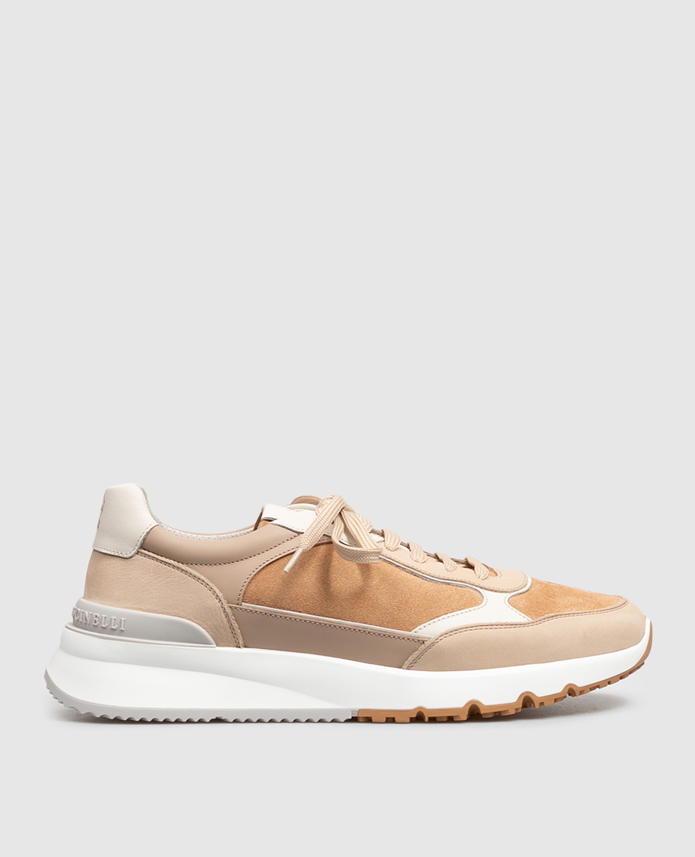Beige combination sneakers