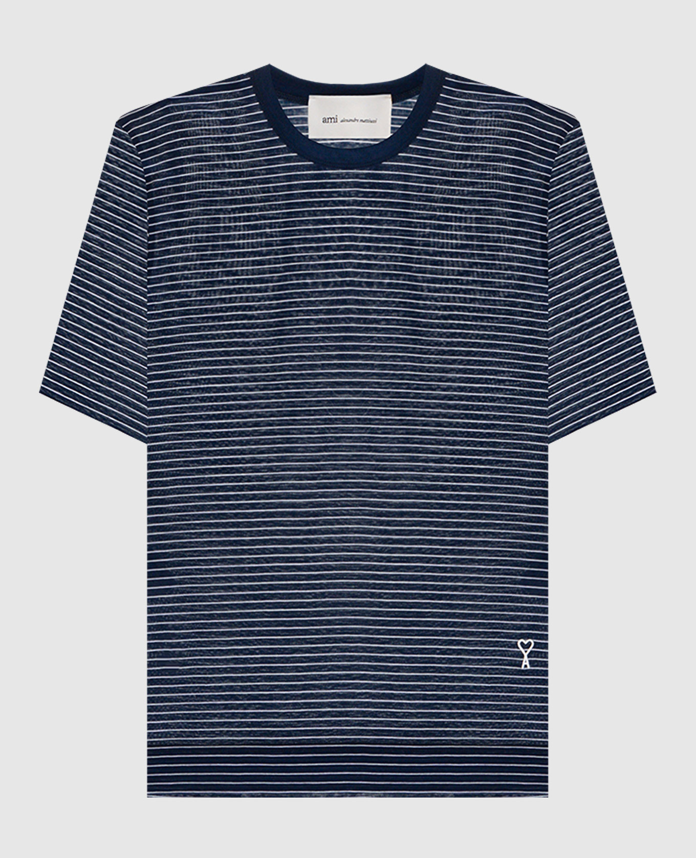 Ami Paris - Blue striped T-shirt FTS373JE0212 - shop with European