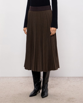 Simkhai Brown checked midi skirt 5263048K