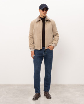 Cashmere&Whiskey Beige wool jacket U636I26