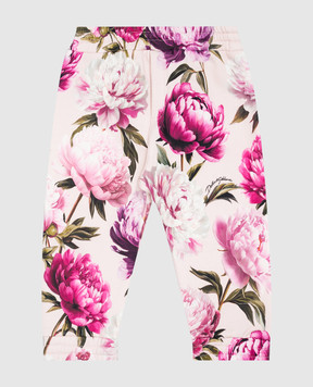 Dolce&Gabbana Children's pink floral print joggers L2JPIOG7QWQ