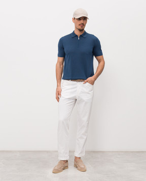Bertolo Cashmere Blue silk polo shirt 900270000026