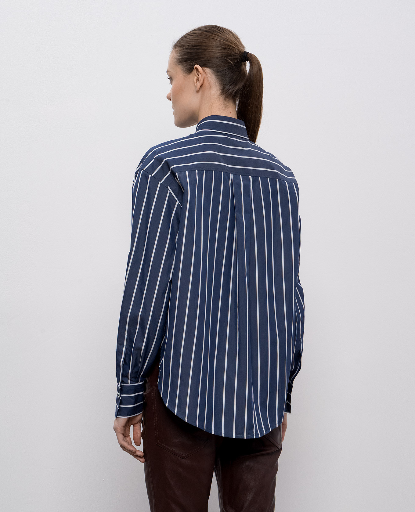 Blue striped silk shirt Brunello Cucinelli 4