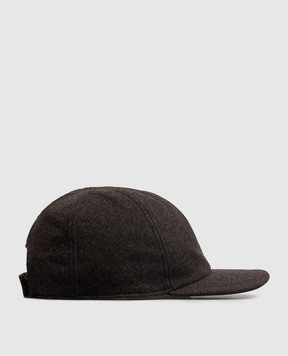 Doriani Cashmere Dark brown wool cap 191T125T125