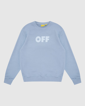 Off-White Children's blue sweatshirt with OFF print 44GBA001S26F006