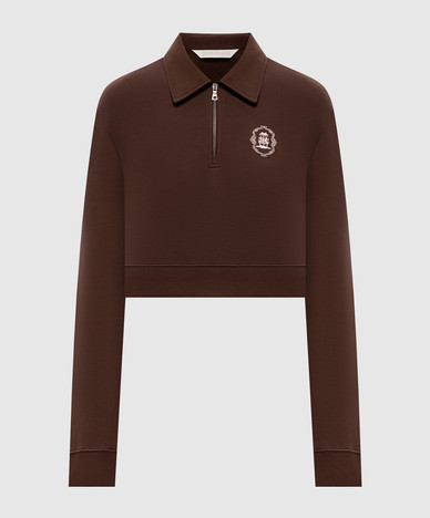 Braunes Sweatshirt mit Reißverschluss