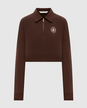 Palm Angels Brown sweatshirt with zipper PAWGC002FL001