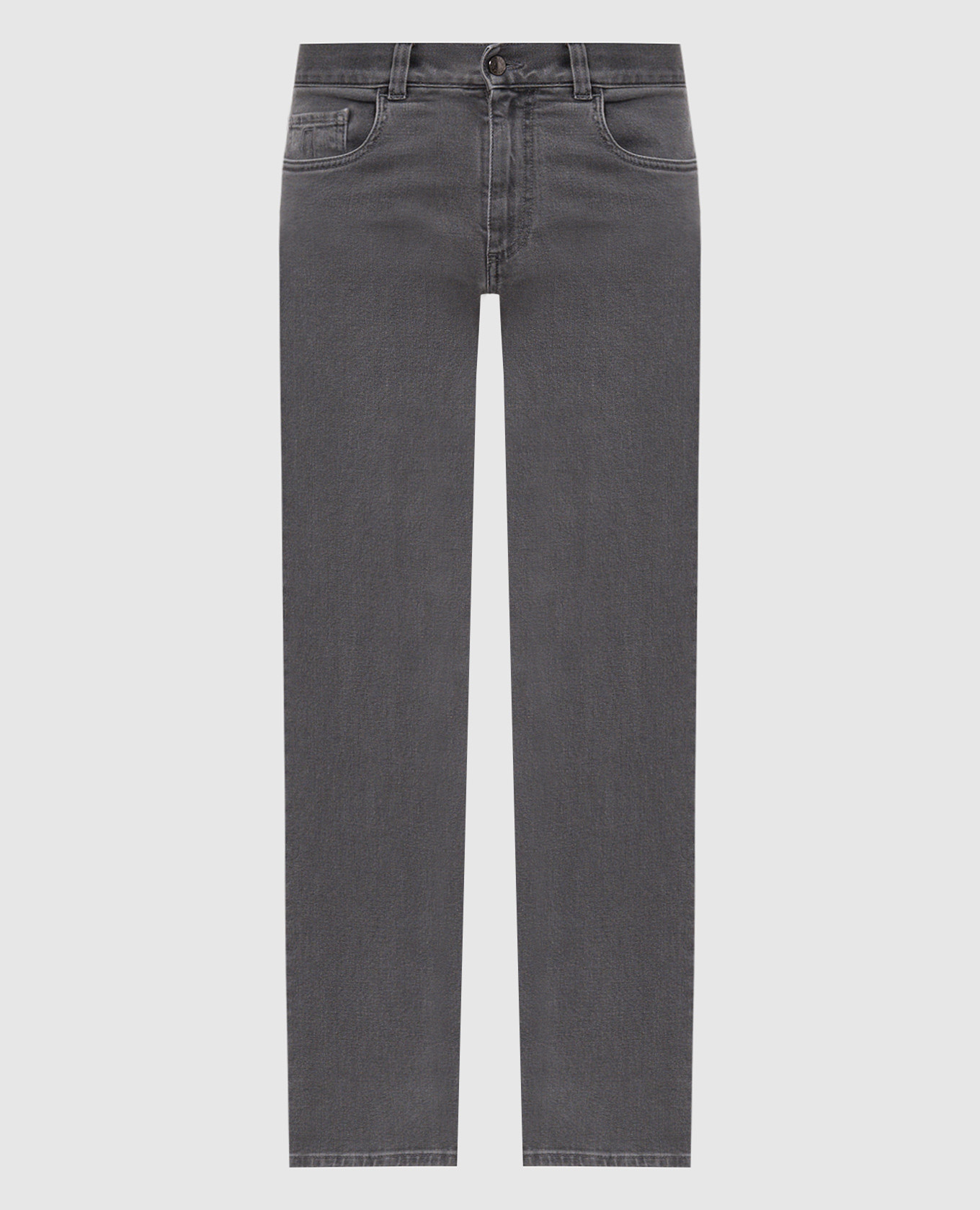Grey slim jeans with logo patch