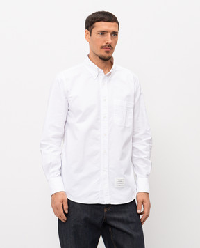 Thom Browne White shirt with embroidered emblem MWL272EE1518