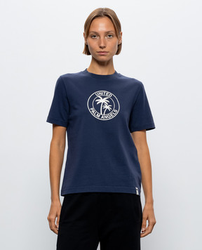 Palm Angels Blue t-shirt with logo print PAWAA006JR006
