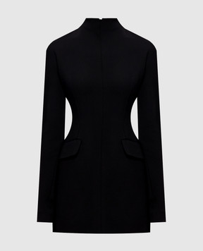 Max Mara Sportmax TEFRITE black mini dress with wool SPXTEFRITE