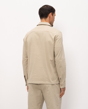 Florentino Beige shirt-style linen jacket 126347613724