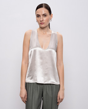 Peserico Beige top with monil chain E0811801514