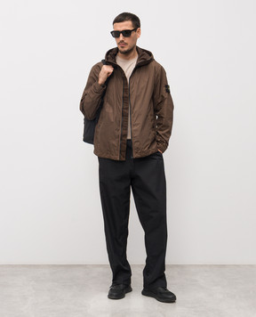 Stone Island Brown windbreaker with logo L1S154100001S0A23