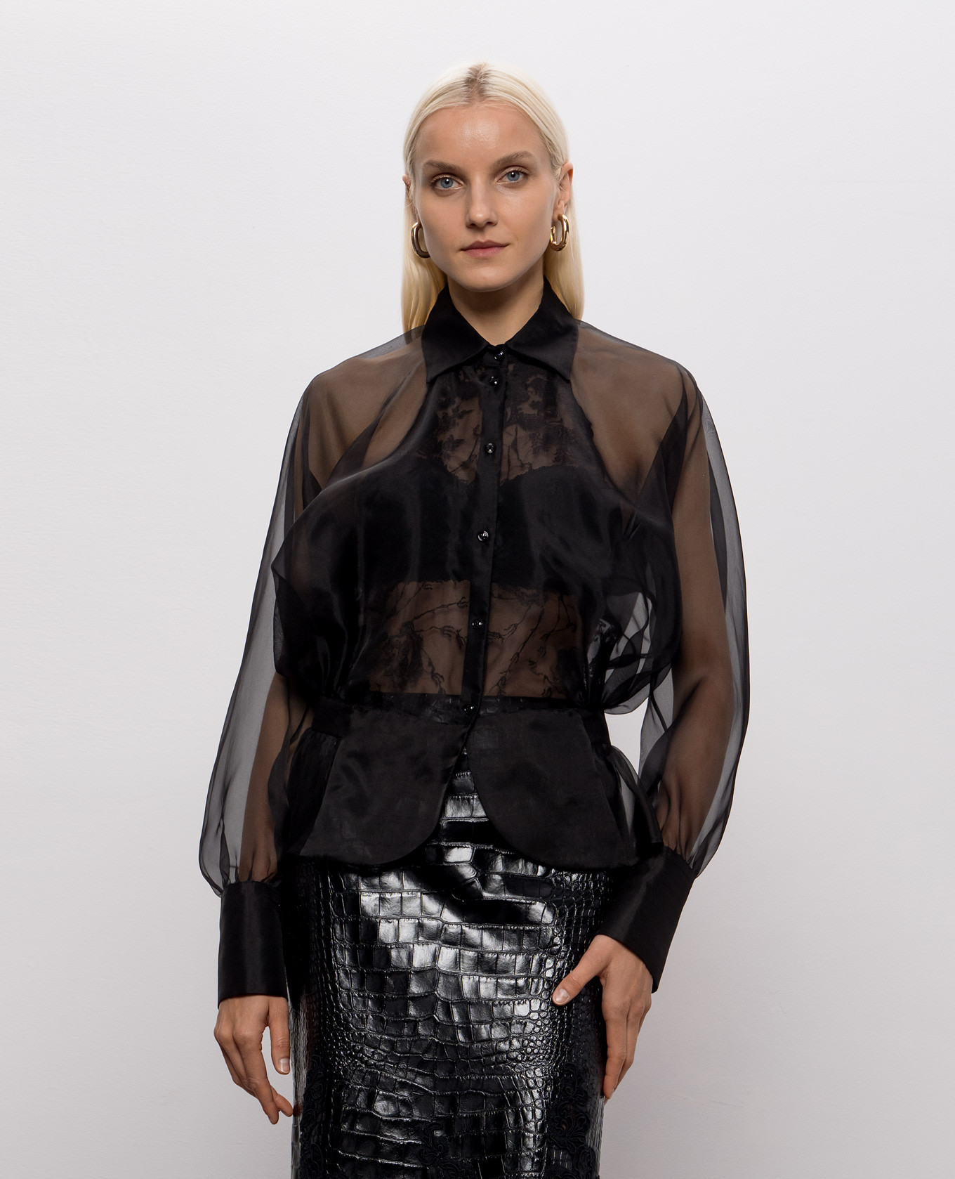 Black silk blouse Ermanno Scervino 3