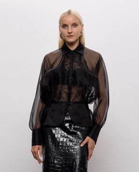 Ermanno Scervino Black silk blouse D492K700APORG