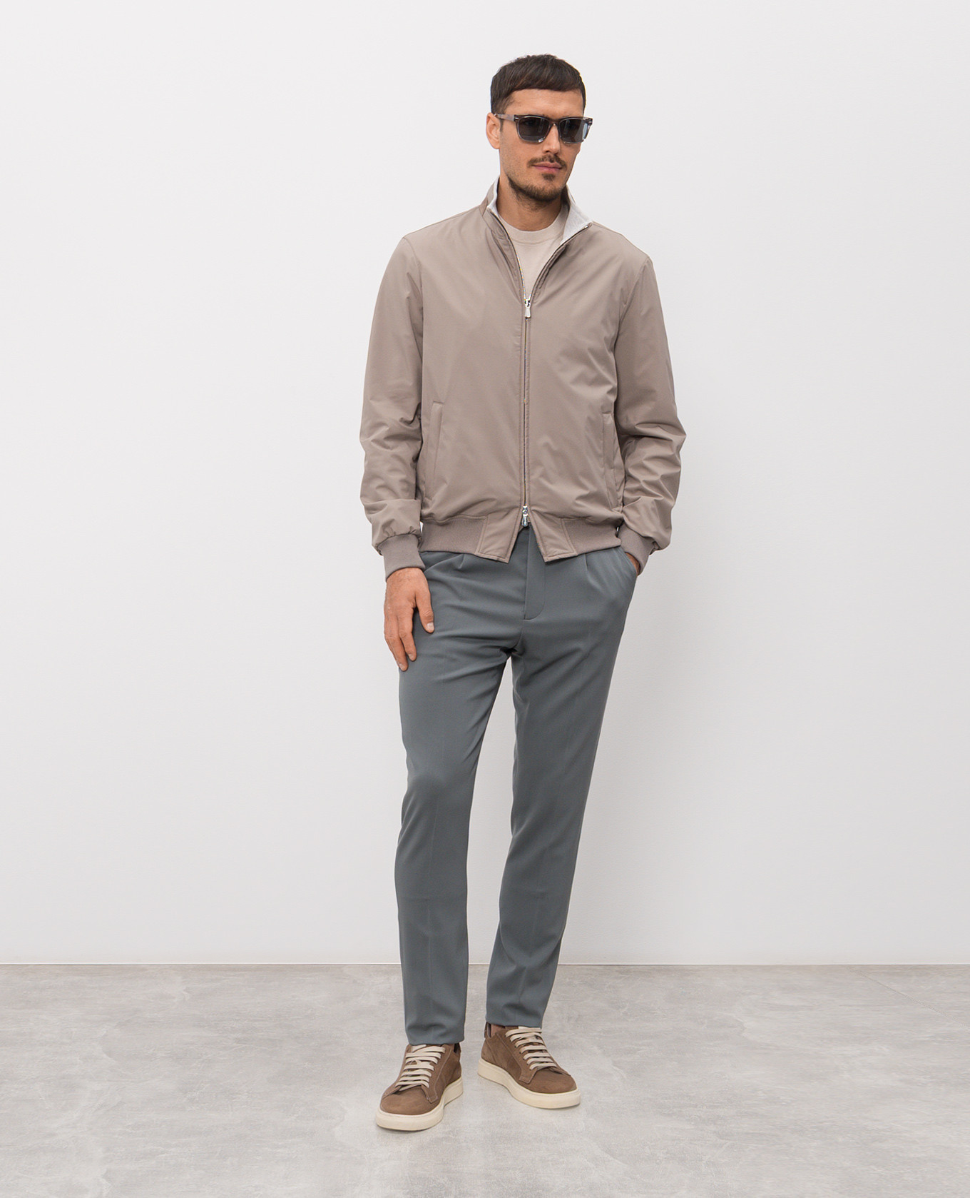 Beige sweater with silk Enrico Mandelli 2