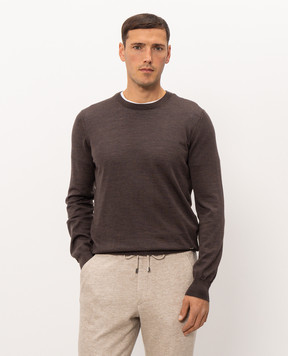Enrico Mandelli Brown wool jumper 4K166A5270