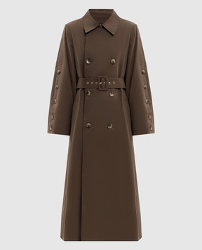 Twinset Khaki trench coat with metal logo 262TP270A