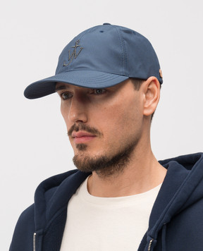 JW Anderson Blue cap with monogram embroidery AC0417FA0485m