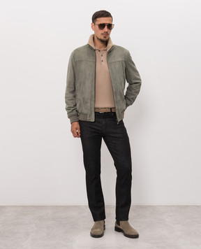 Canali Black jeans with leather logo patch PX0102891719