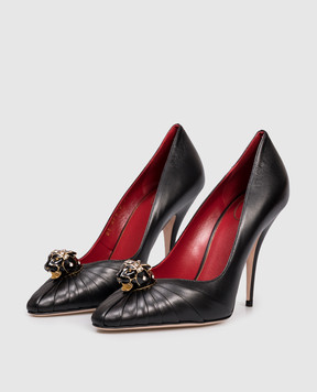Valentino Panthea black leather shoes with Swarovski crystals 7W0S0NF8LIR