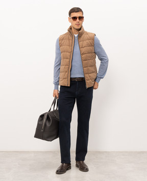 Herno Brown down vest with wool PI0026ULE33503