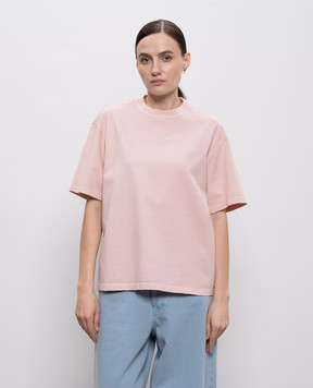 Dondup Pink T-shirt with embroidered logo DS074JF0352RMD2