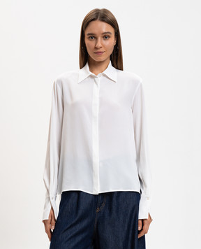 Dondup White blouse with silk DC491SF0107DXXX