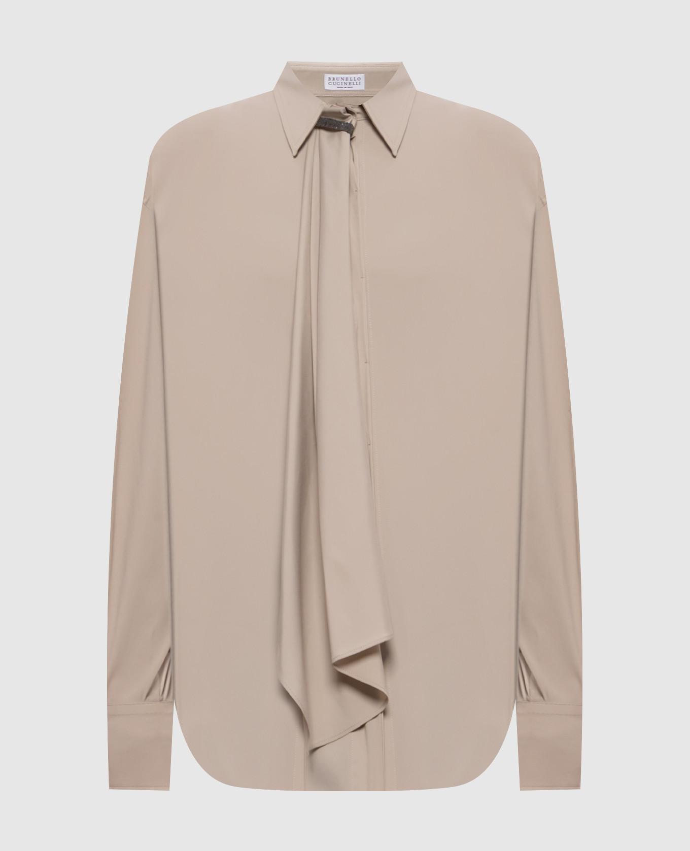 Beige shirt with ribbon
