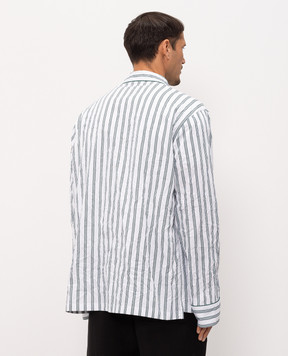 Dolce&Gabbana White striped shirt in pajama style G2WK2TFRMD9