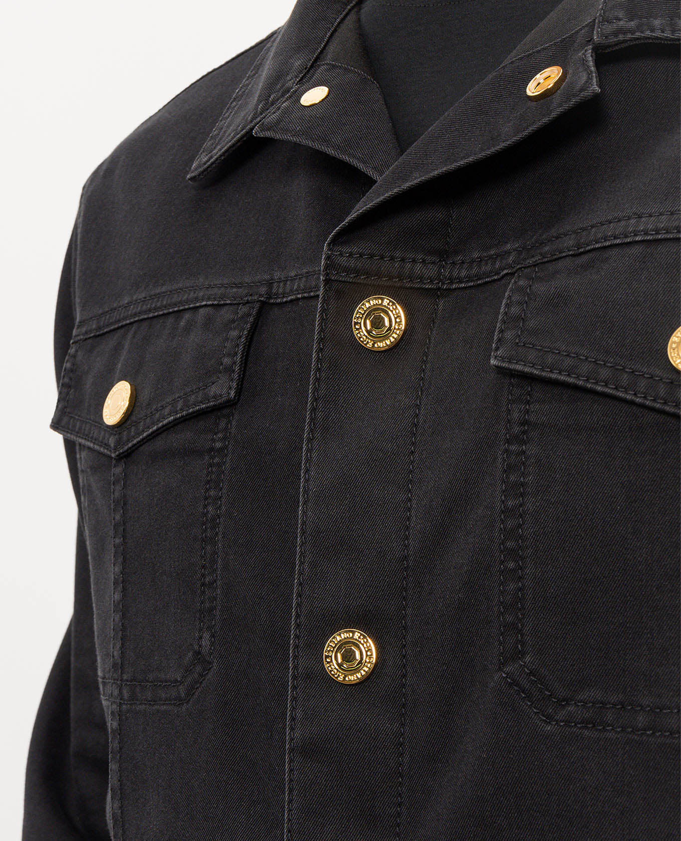 Black denim jacket Stefano Ricci 5