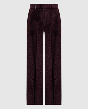 Peserico Burgundy corduroy pants with lurex P0433501577