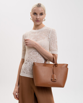 Fabiana Filippi Brown leather tote bag with logo BGD266A850M002