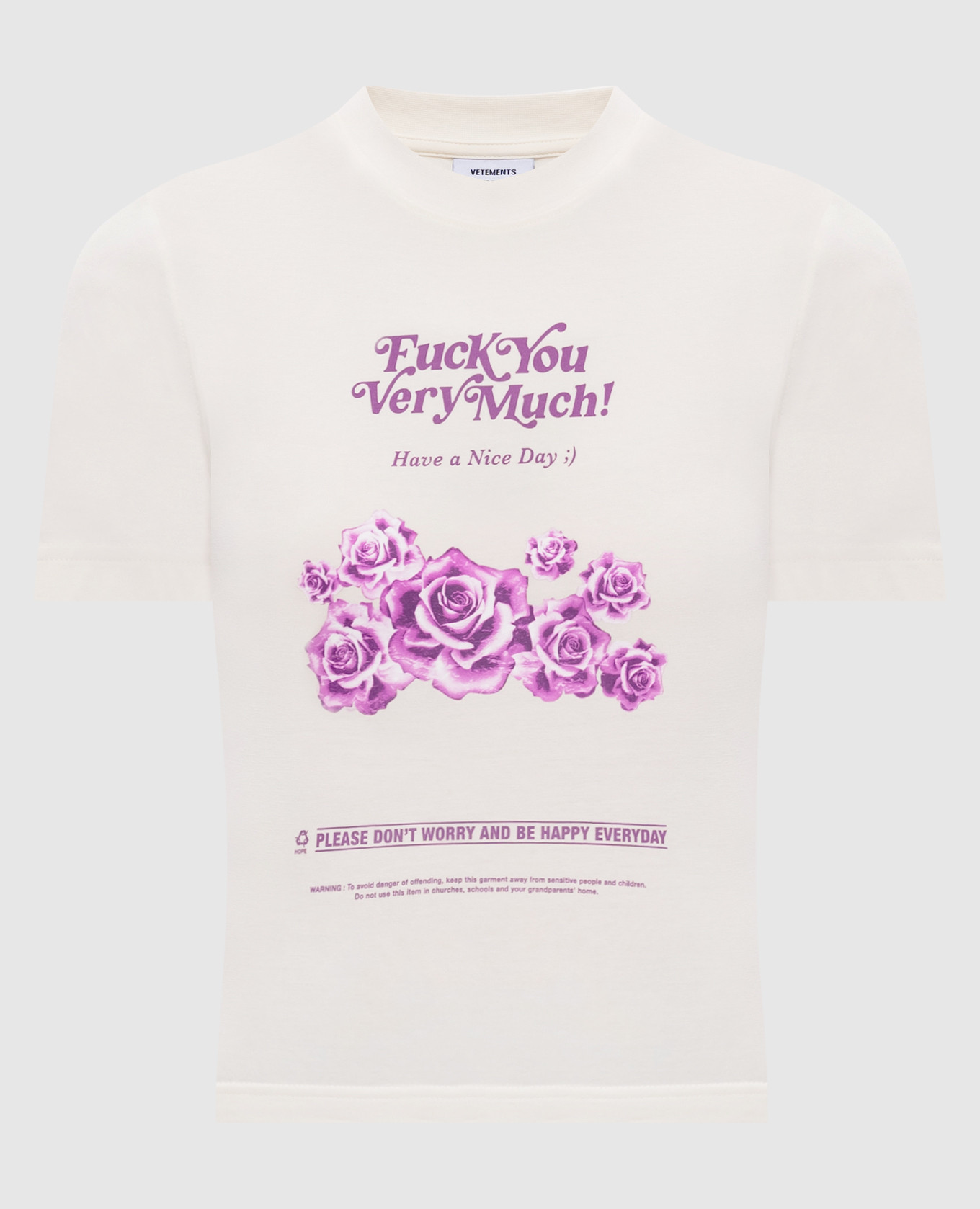 

White T-shirt Fuck You Very Much Vetements