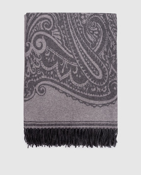 Etro Grey wool and cashmere plaid with Pegaso pattern UKCA0004AL296