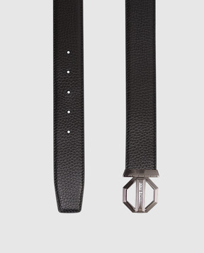 Stefano Ricci Black leather belt with logo N382VDC554U