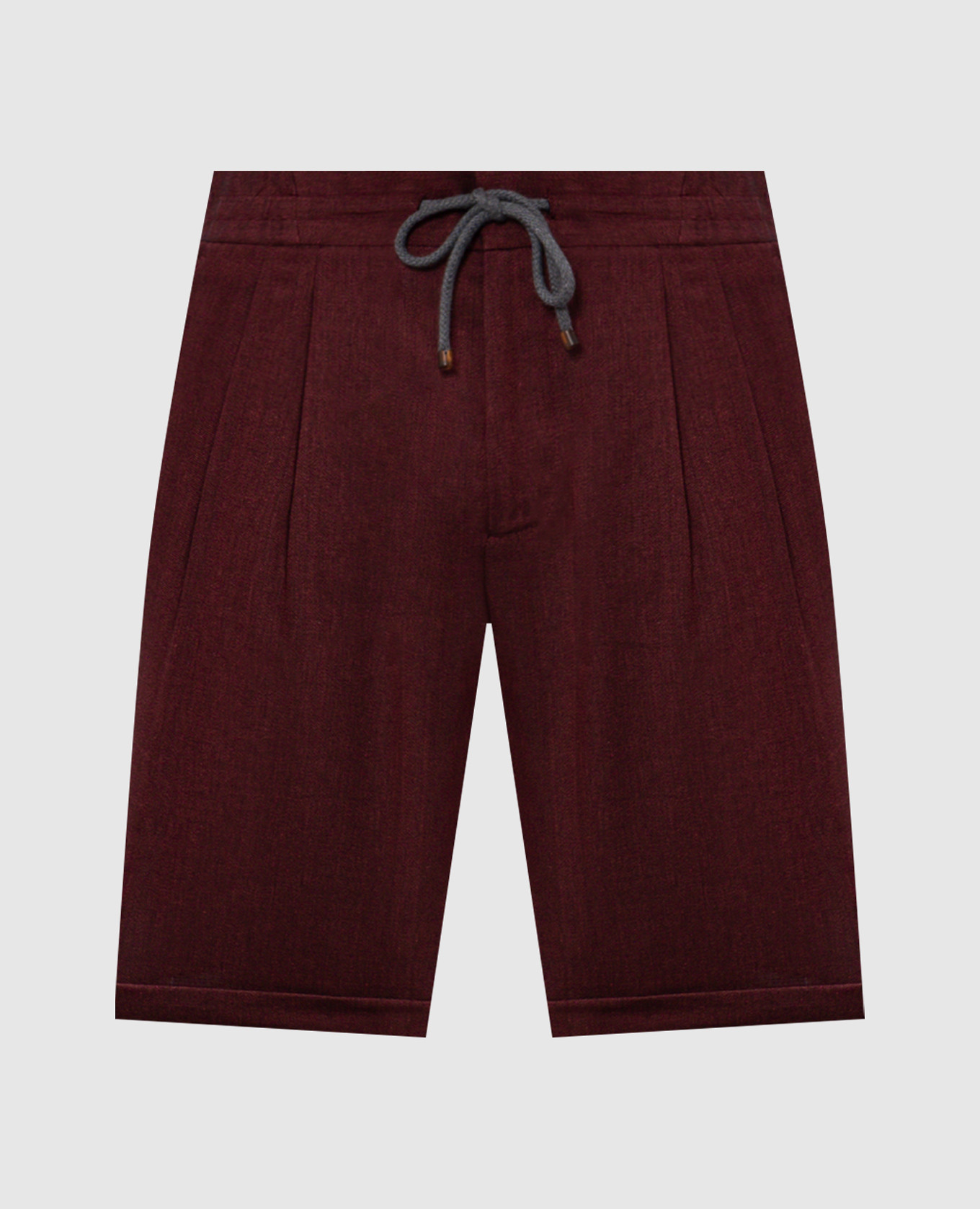 Burgundy linen and wool shorts