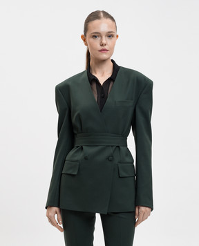Jacob Lee Green double-breasted wool jacket WWB2055AW25BG