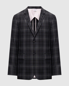 Thom Browne Black checked wool jacket MJU586HF1082