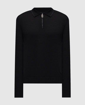 Stefano Ricci Black wool and silk polo shirt K606393Z28F25308