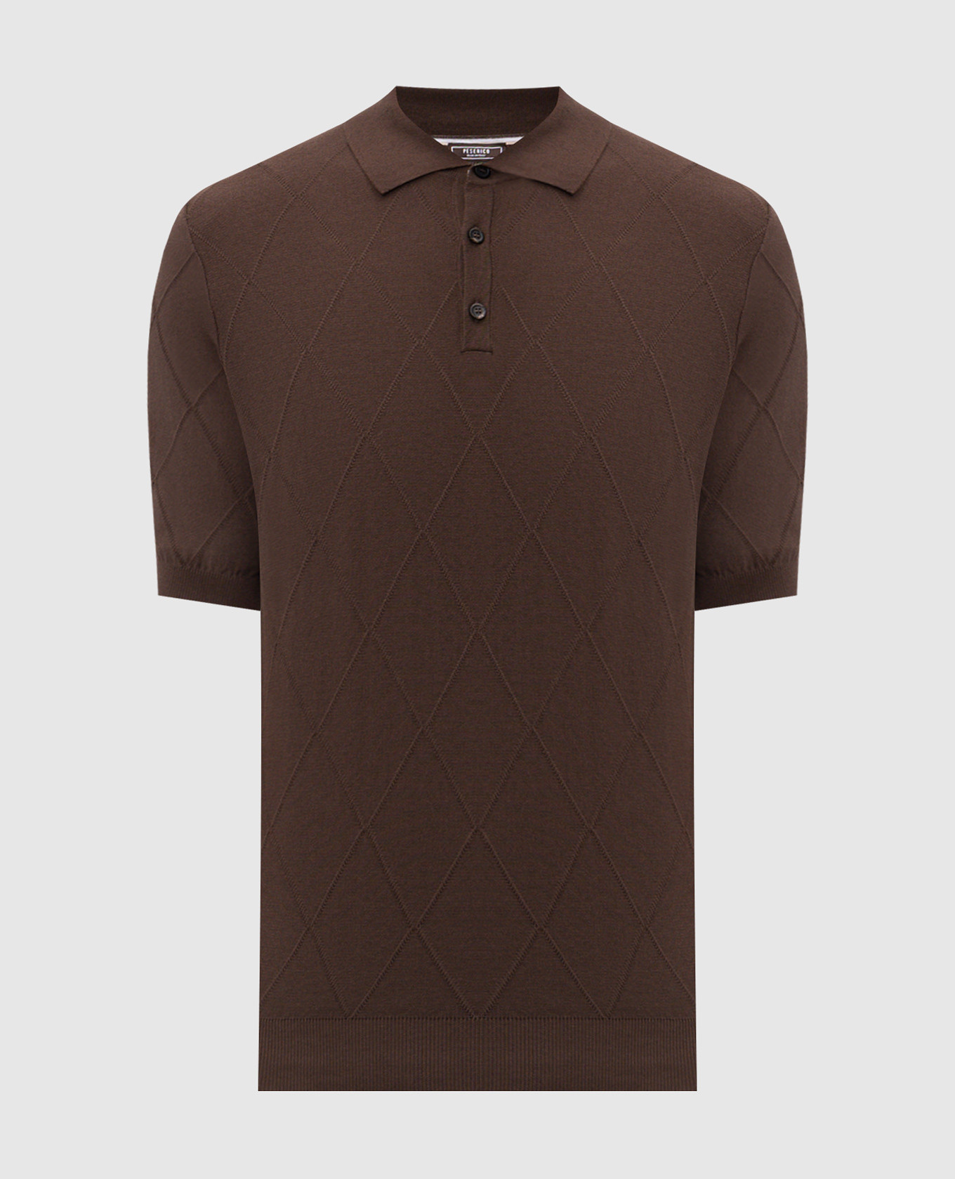

Brown polo shirt with geometric pattern Peserico