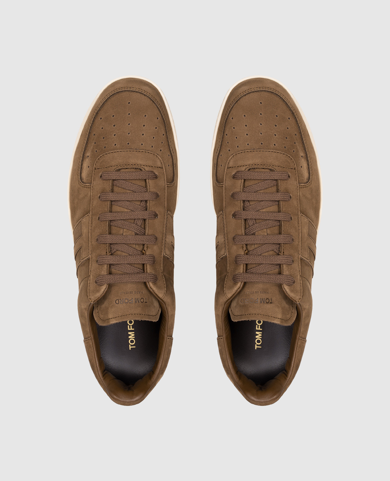 

Brown nubuck sneakers with logo Tom Ford
