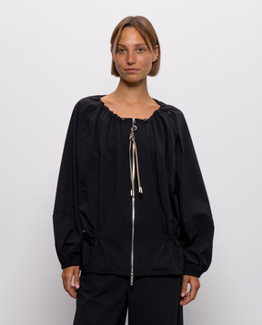 Max & Co Black windbreaker with textured logo MCOMOLI