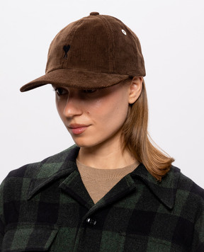 Ami Paris Brown velvet cap UCP265CO0089w