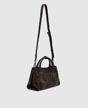 Gianni Chiarini Brown leather bag with reptile leather embossing BS11895PTYCM