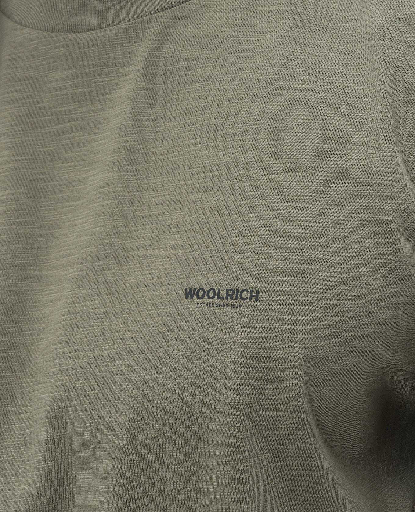 

Khaki T-shirt with logo print Woolrich