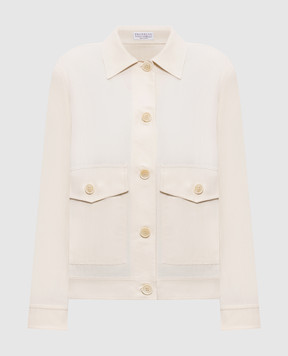 Brunello Cucinelli Beige jacket with linen MH126HM306