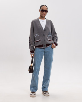 Off-White Gray wool cardigan 2FE00536T