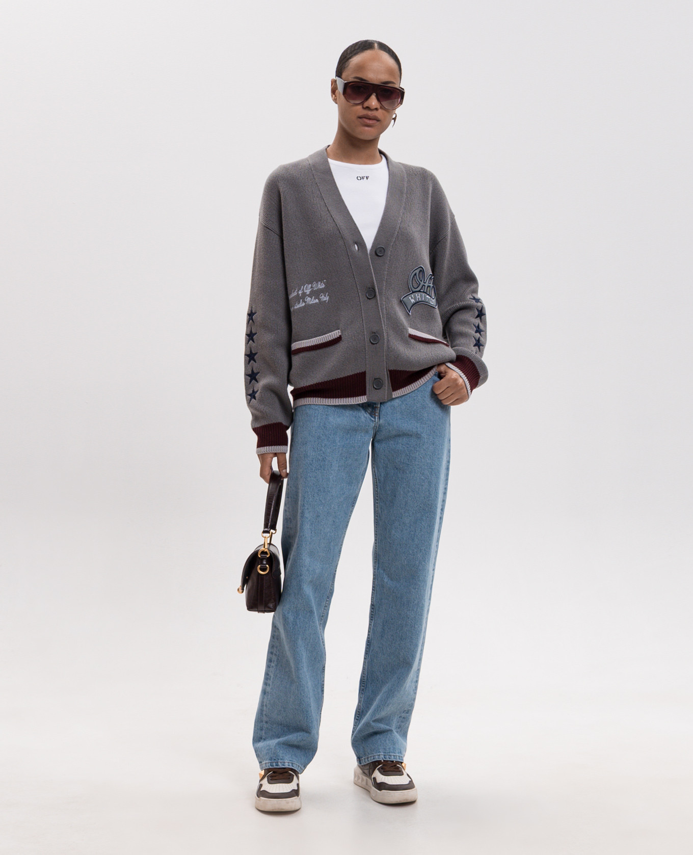 Gray wool cardigan Off-White 2